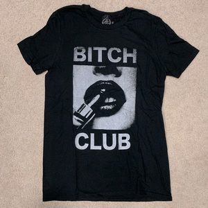 Bitch Club black tee by NYC brand The Cast , as seen on Madonna, no longer made